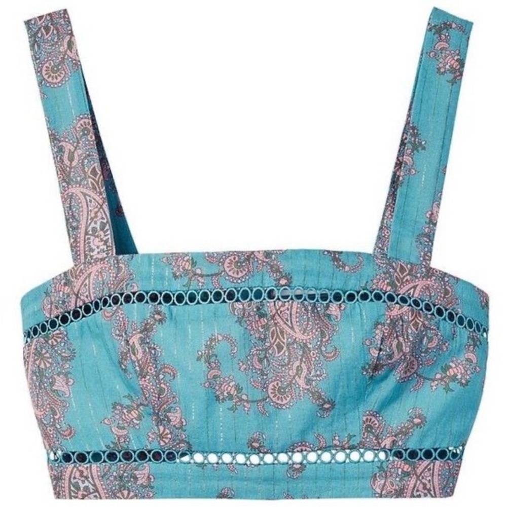 Zimmermann Realm Paisley Square Crop Top - Picture 2 of 7